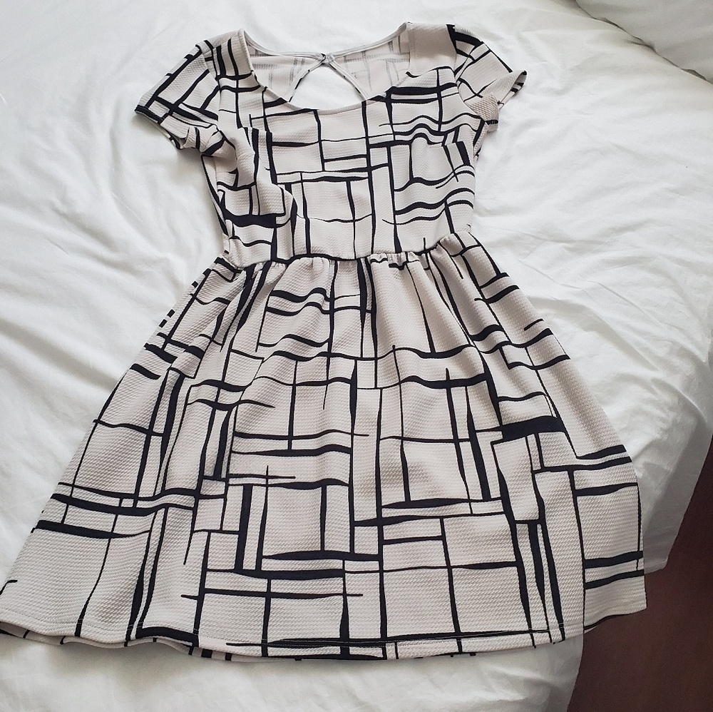 Black and white skater dress